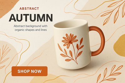Autumn Abstract Elegance with Floral Design