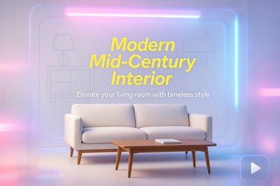 Stylish Mid-Century Modern Living Room Concept