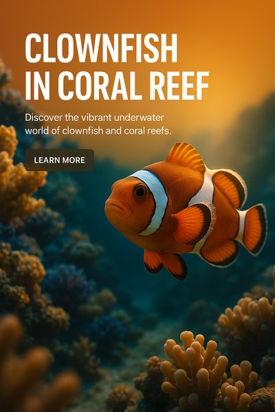 Vibrant Clownfish in Coral Reef Underwater Scene