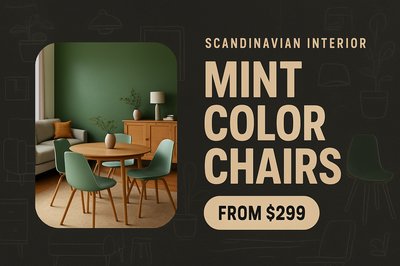 Stylish Scandinavian Dining Set with Mint Chairs and Wooden Table