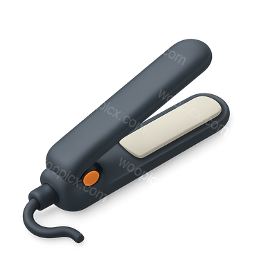 Stylish 3D Flat Iron Icon for Hair Styling