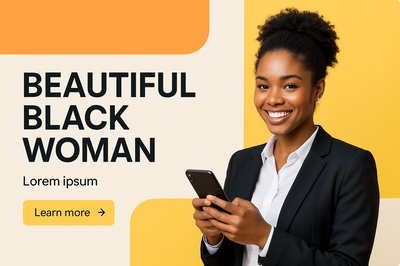 Modern Corporate Portrait of a Young Black Woman with Phone
