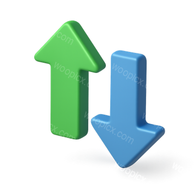 Stylish 3D Directional Arrows in Isometric View