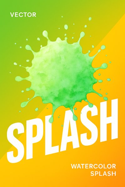 Vibrant Watercolor Splash with Bold Text Design