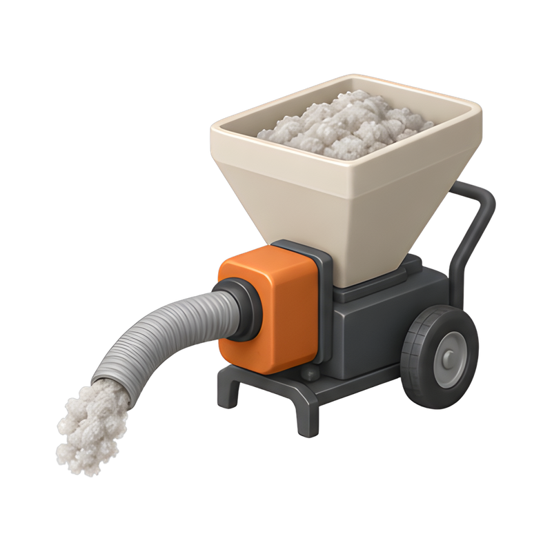 Cellulose insulation hopper machine