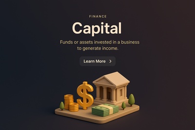 Stylish 3D Scene Representing Capital and Finance Concepts