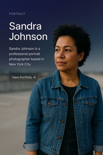 Stylish Web Design Example Featuring Photographer Profile