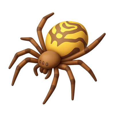 Cartoon Spider with Yellow Body and Stripes