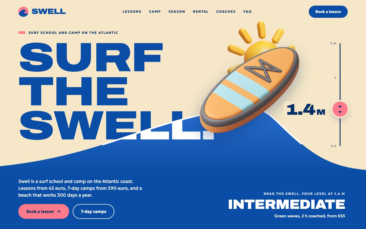 Swell — landing page template preview