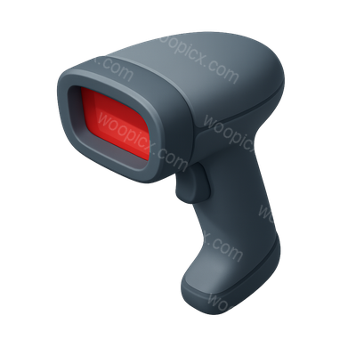 3D Barcode Scanner Icon with Isometric Design