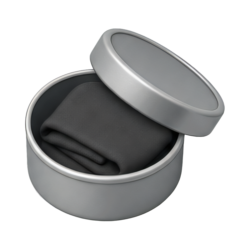 char cloth storage tin