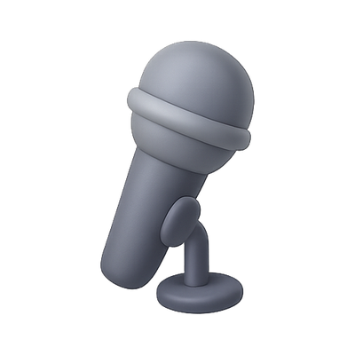 Stylized Microphone Icon in Minimalist Design