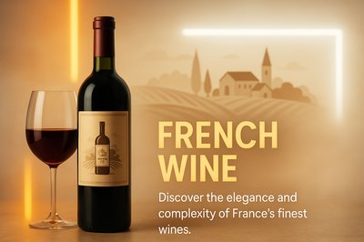 Promotional Wine Advertisement Featuring French Wine