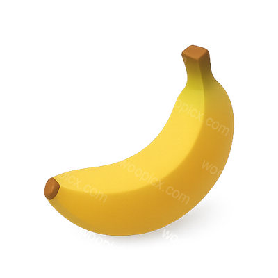 Stylized 3D Banana Illustration with Smooth Gradients