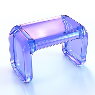 Modern Transparent Acrylic Stool with Soft Curves