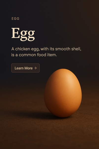 Detailed 3D Scene of an Egg in a Dark Background