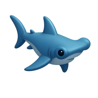 Cute Cartoon Hammerhead Shark Illustration