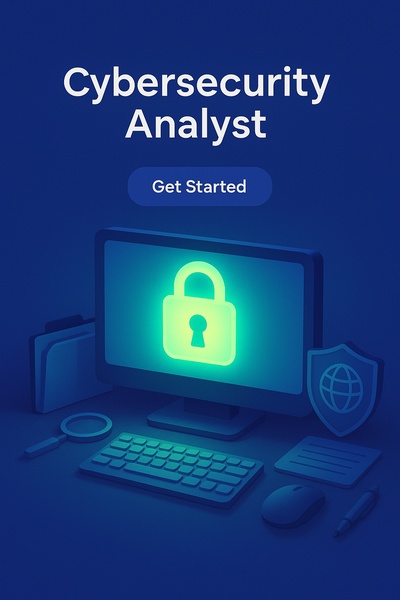 Fluorescent Cybersecurity Analyst Design with Glowing Elements