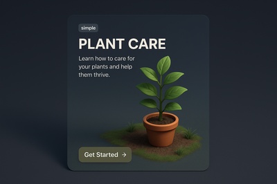3D Scene of Plant Care with Realistic Elements