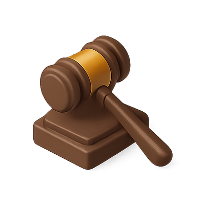 Stylized Gavel Icon for Legal Themes