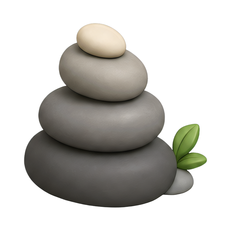 balanced stone cairn on beach
