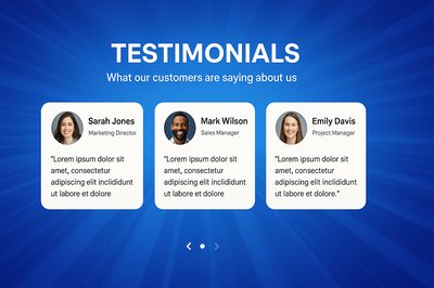 Dynamic Testimonial Display with Engaging Visuals and Layout