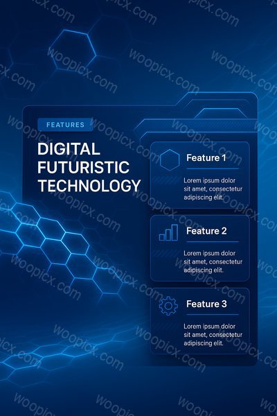 Digital Futuristic Technology Concept with Hexagons