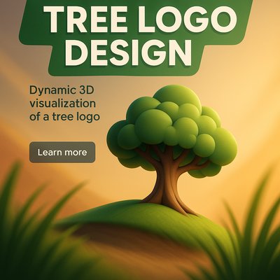 3D Tree Logo Design Visualization for Branding