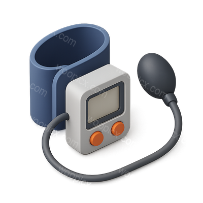 3D Isometric Blood Pressure Cuff Icon Design