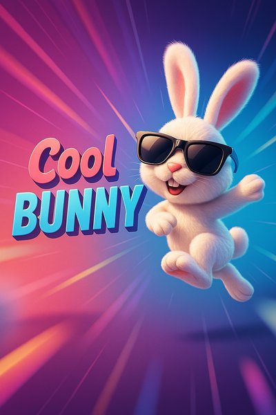 Vibrant Cool Bunny with Sunglasses in Dynamic Scene