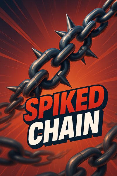Dynamic Spiked Chain Illustration with Bold Typography