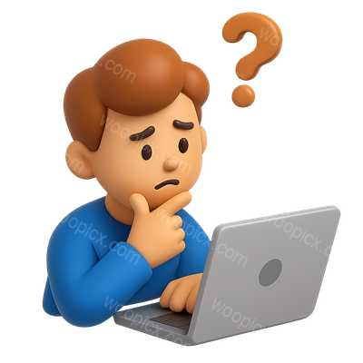Puzzled User Contemplating Laptop Screen