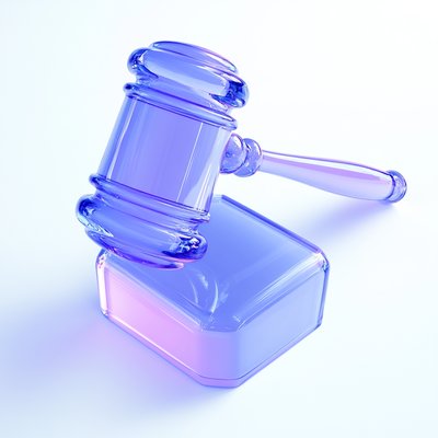 Stylized 3D Gavel Illustration with Soft Lighting