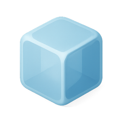 Stylized Blue 3D Cube Icon Design