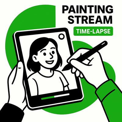 Digital Art Time-Lapse Streaming Illustration