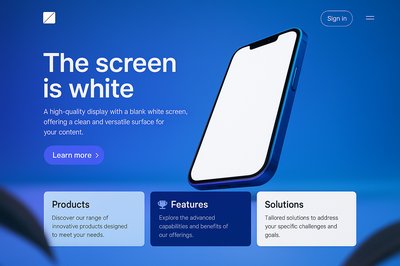 Dynamic Landing Page Design Featuring a Blue Phone