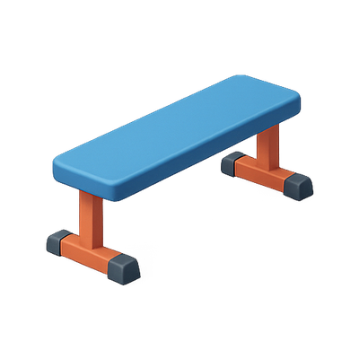 Stylized Gym Bench Icon for Fitness Applications
