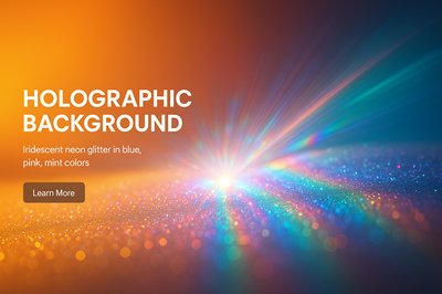 Vibrant Holographic Background with Iridescent Glitter
