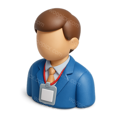 3D Conference Delegate Icon with Isometric View