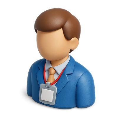 3D Conference Delegate Icon with Isometric View