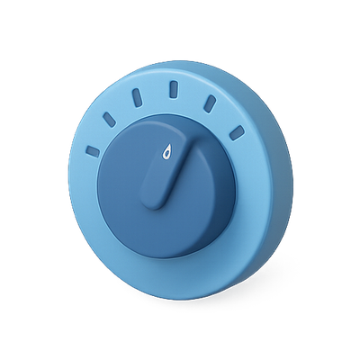 Stylish Blue Control Knob with Minimalist Design