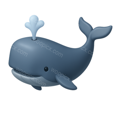 3D Icon of a Sperm Whale in Isometric View