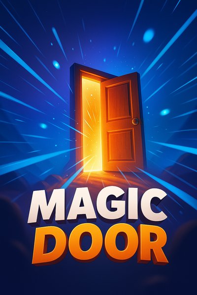Dynamic Magic Door Illustration with Vibrant Colors