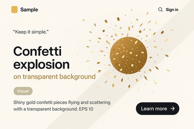 Colorful Confetti Explosion Design for a Landing Page