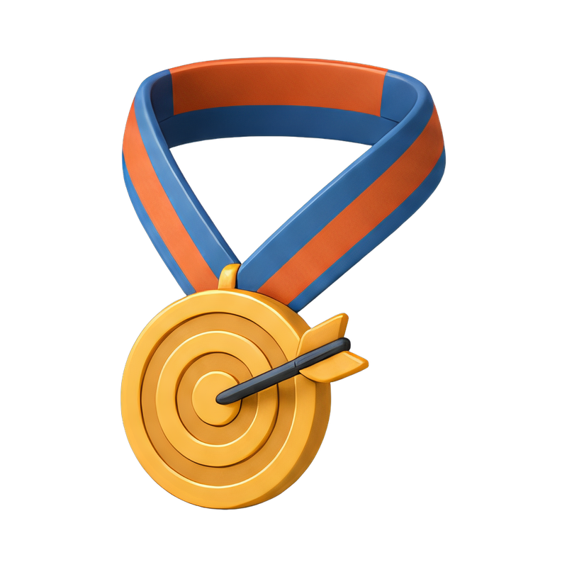 gold archery medal close-up