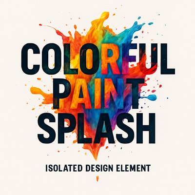 Vibrant Colorful Paint Splash Design Element