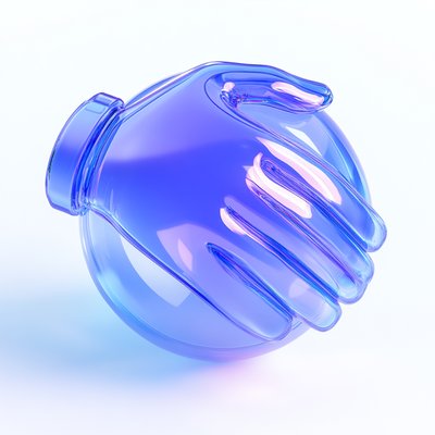 Modern Abstract Glass Hand Sculpture