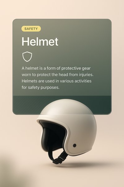 3D Illustration of a Safety Helmet with Integrated Design Elements