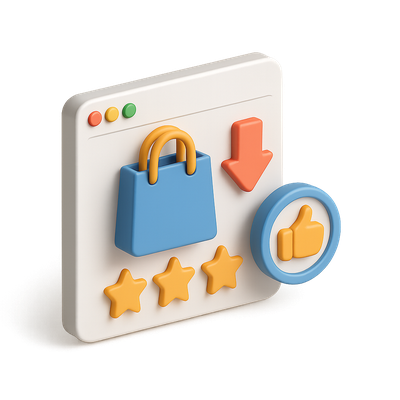 3D AI Icon for Product Recommendations in Isometric Style