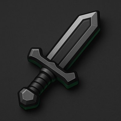 Detailed 3D Sword Icon Design for Games